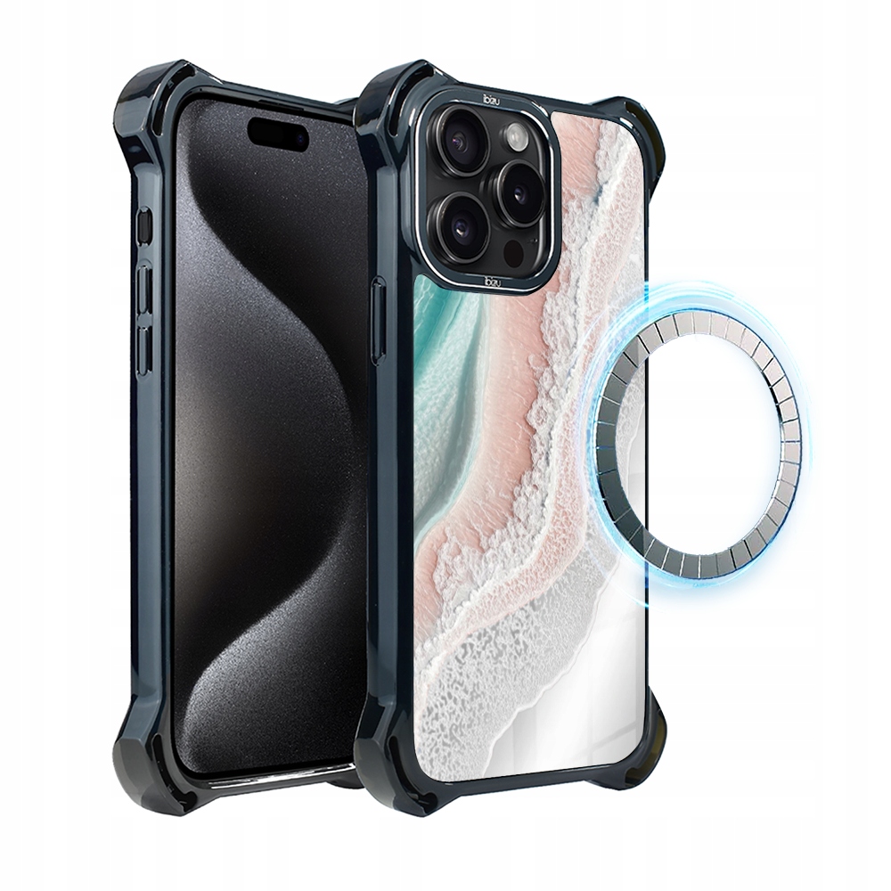 Pouzdro iPhone 15 Pro Ibizu DropGuard Ultra s MagSafe, Rajská vlna