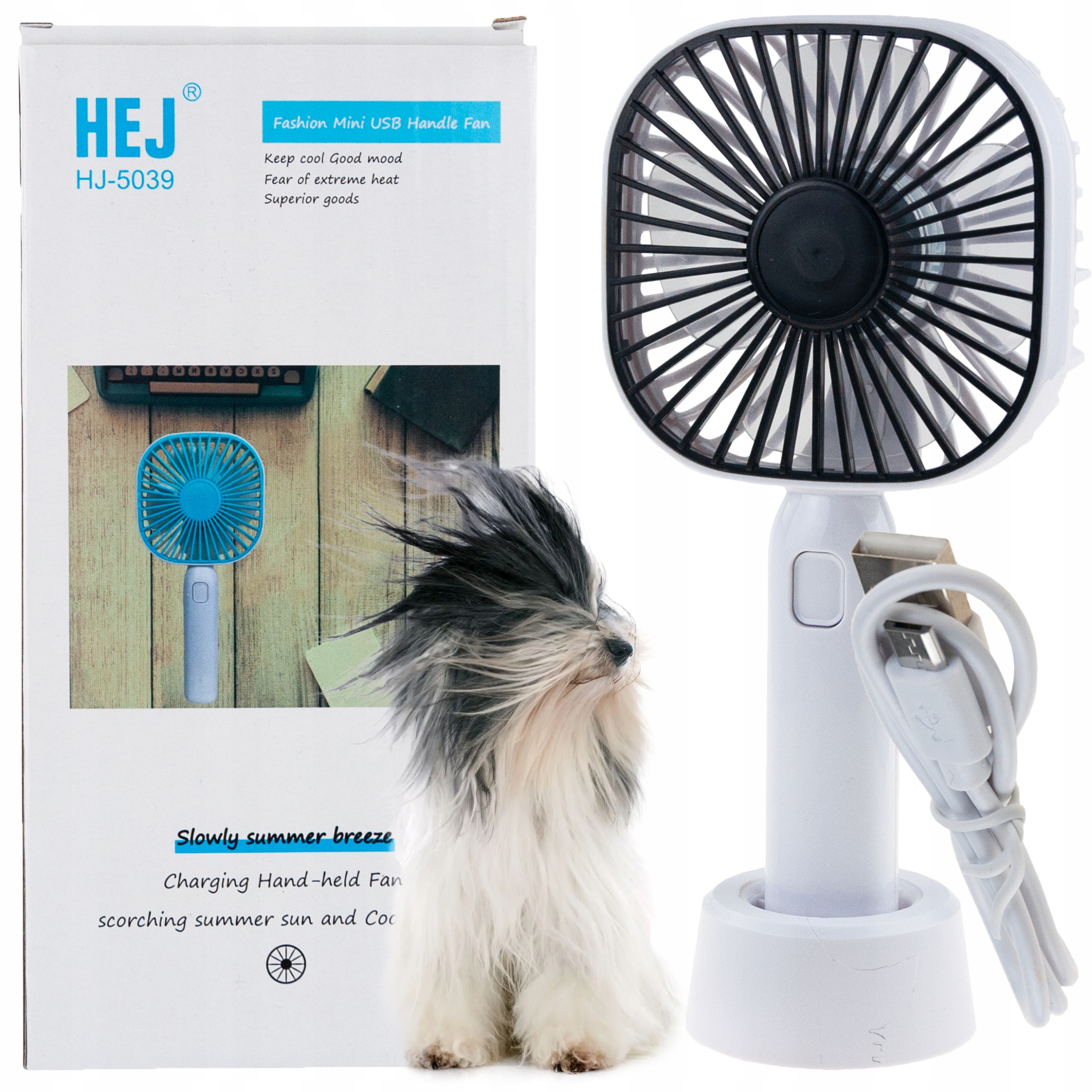 Ventilátor Větráček Mini Ruční Cestovní Plážový Stolní Usb Ventilátor