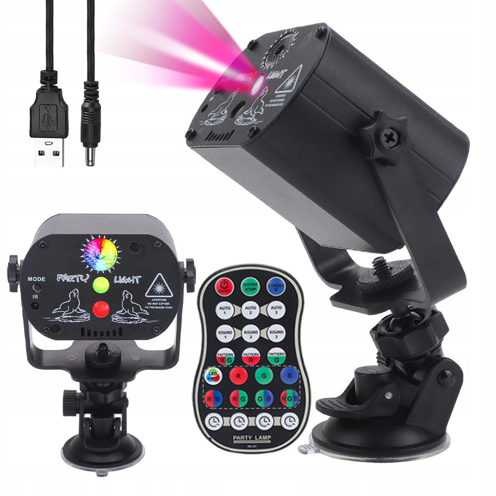 REFLEKTOR SCENICZNY EFEKT ŚWIETLNY IMPREZOWY 3 W 1 DIODA LED RGB