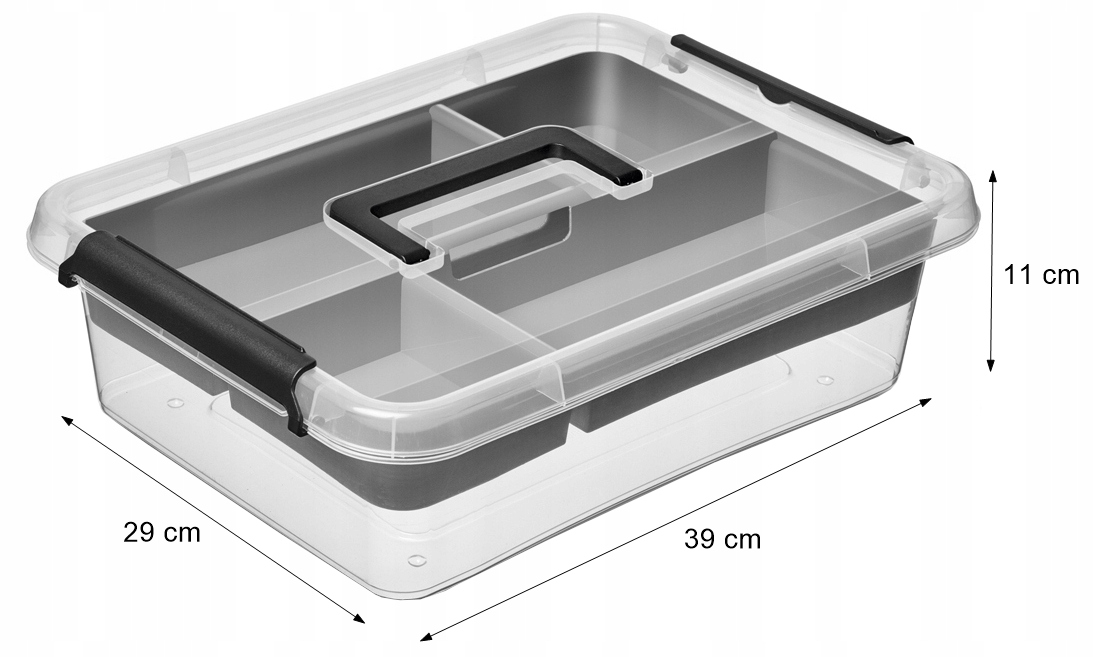 Pudełko 8,5 l z pokrywą na klocki lego pojemnik plastikowy insert + wkład