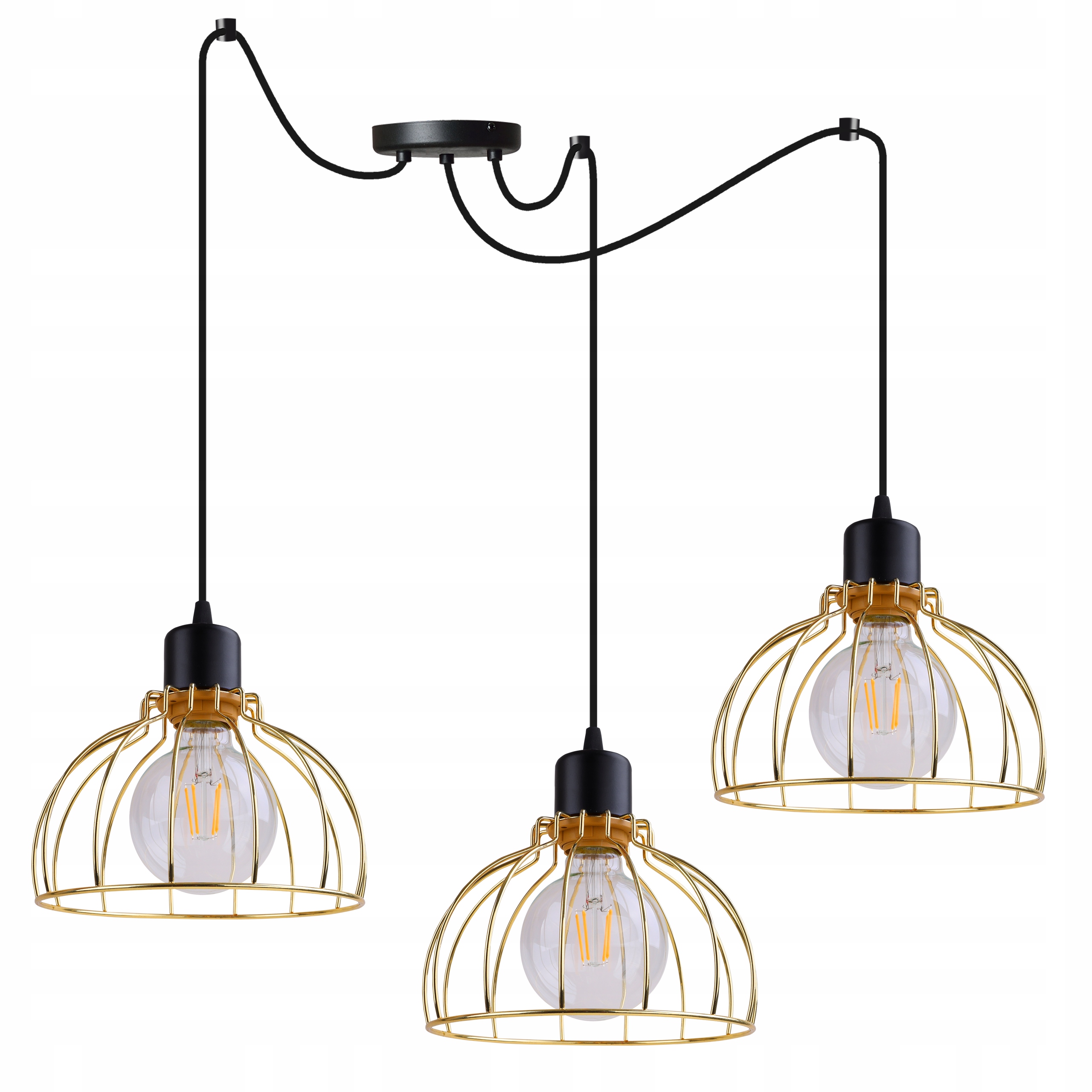 

Lampa Wisząca Sufitowa Żyrandol Złoty Pająk Loft