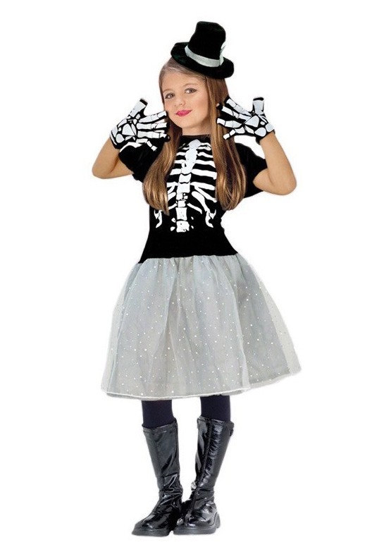 SUKIENKA STRÓJ KOŚCIOTRUP HALLOWEEN KARNAWAŁ 2 3 4 Płeć Dziewczynki