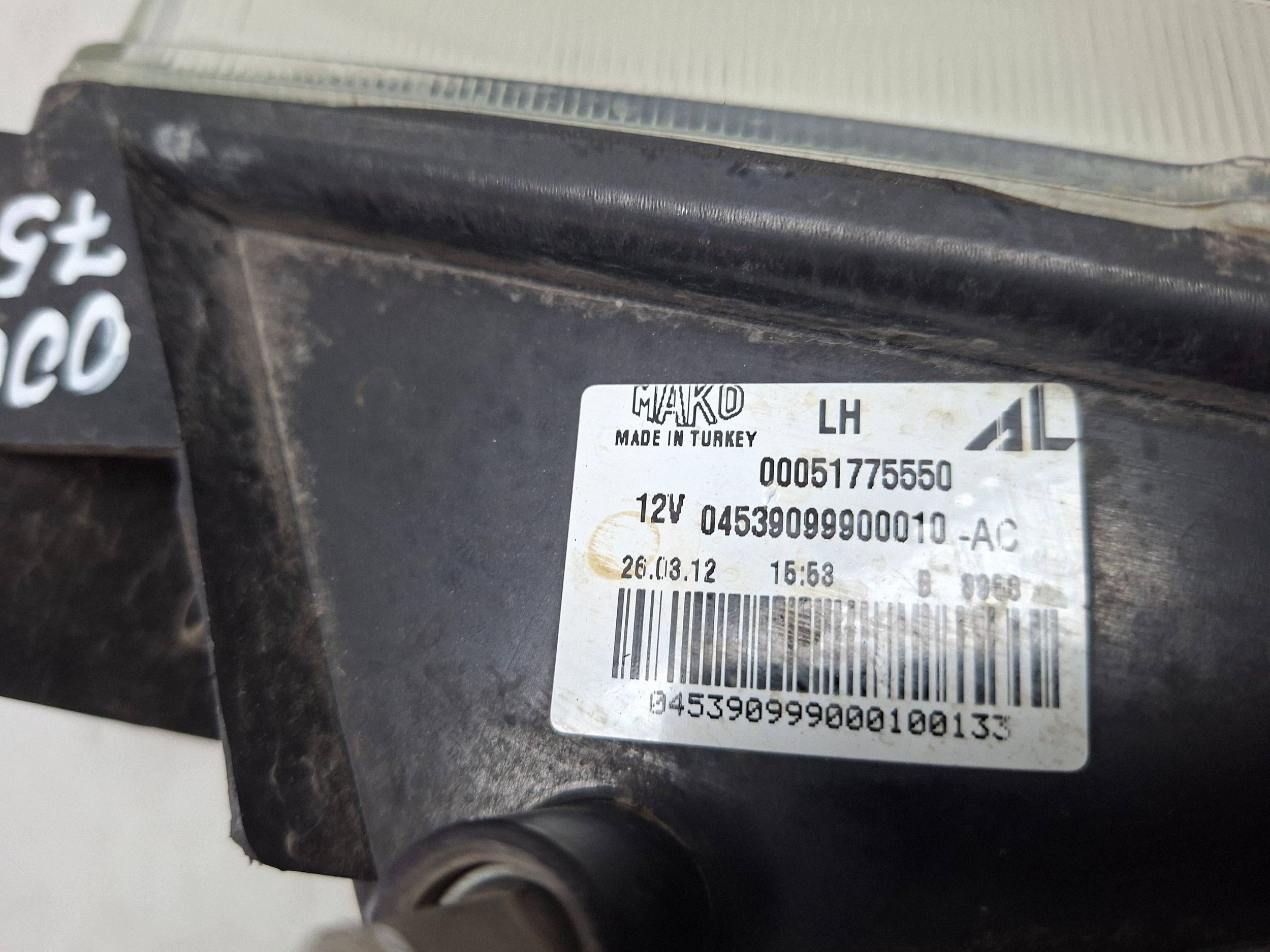 fog light front left 51775550 FIAT BRAVO II 2007