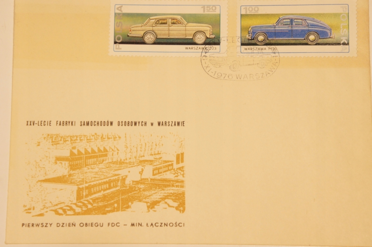 CAŁOSTKA 25 lecie FSO KOPERTA XXV-LECIE FSO WARSZAWA ZNACZEK 1976