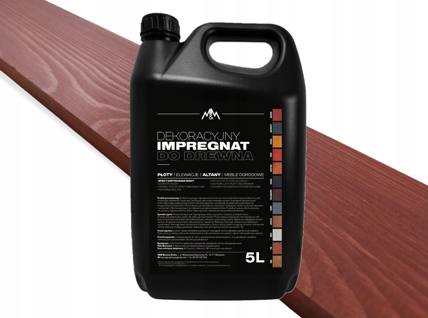 

Impregnat farba do drewna mahoń 5l Z Woskami