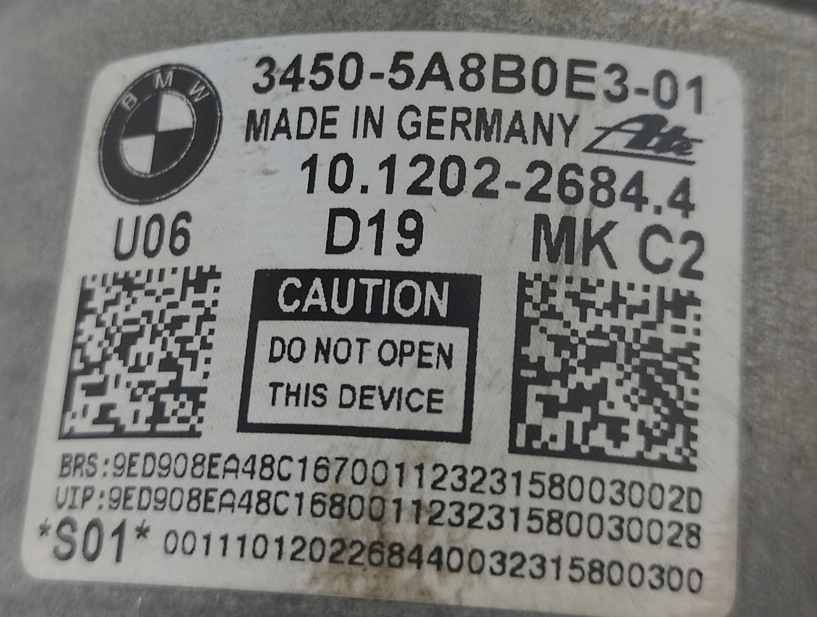 BMW 2 U06 brake booster control unit ABS 5A8B0E3