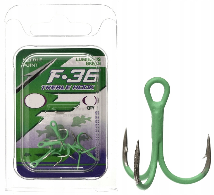 Kotwiczki Flagman F36 Luminous Green Uv 10 5szt