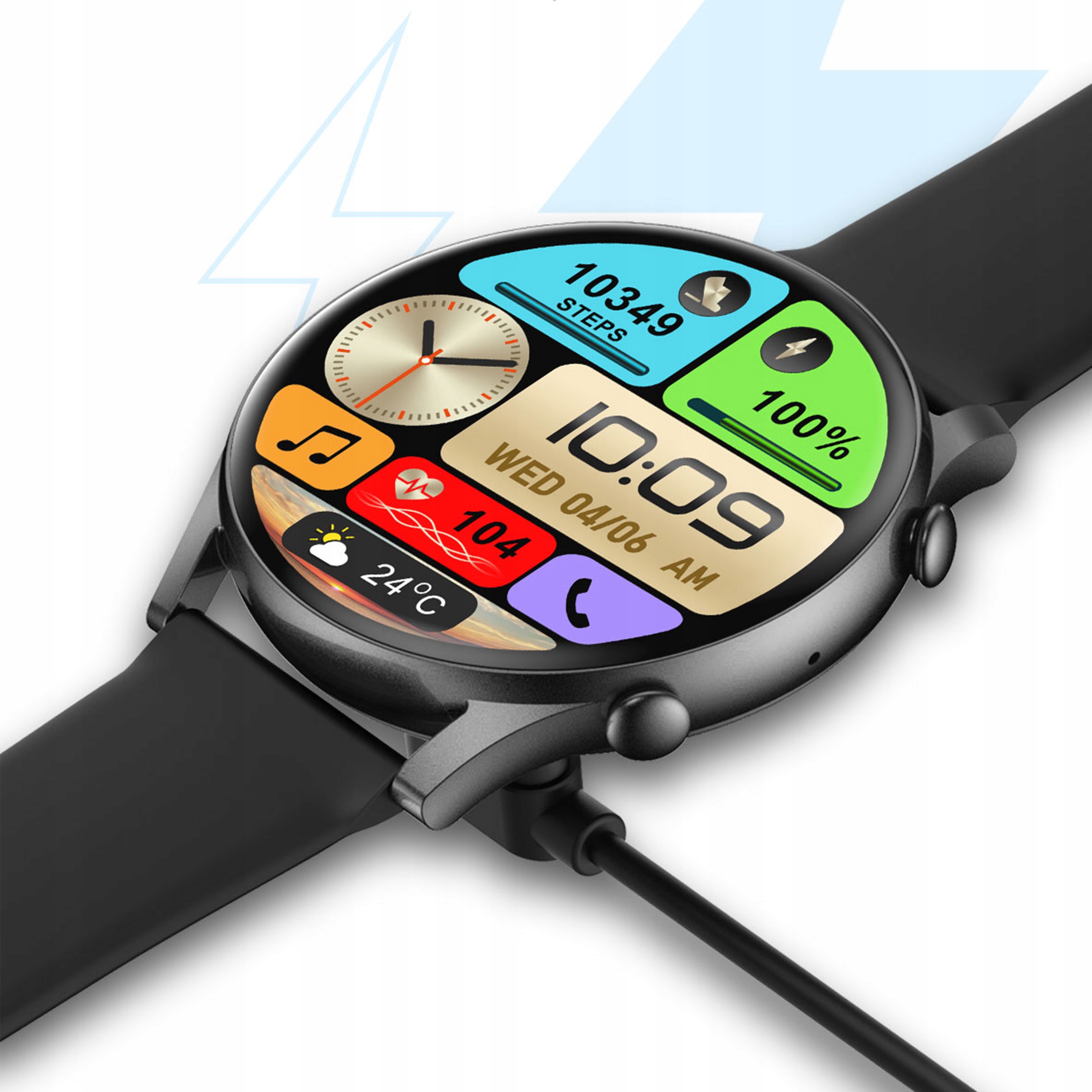 SMARTBAND SMARTWATCH ZEGAREK SPORTOWY FIT AMOLED OPASKA SPORTOWA PULS SPORT Kolor koperty złoty