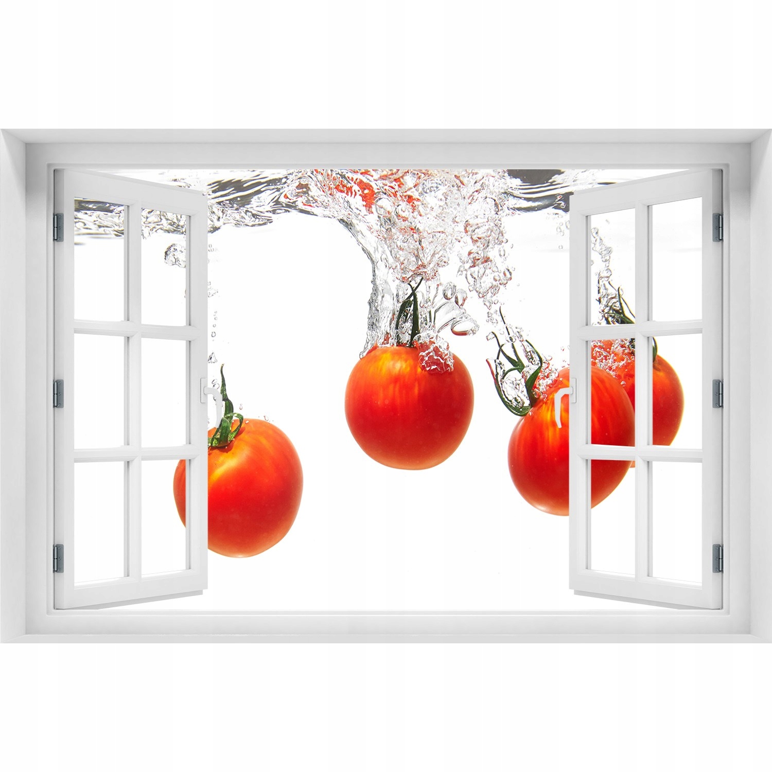 

Naklejka ścienna 3D Okno Pomidory pod wodą 150x100
