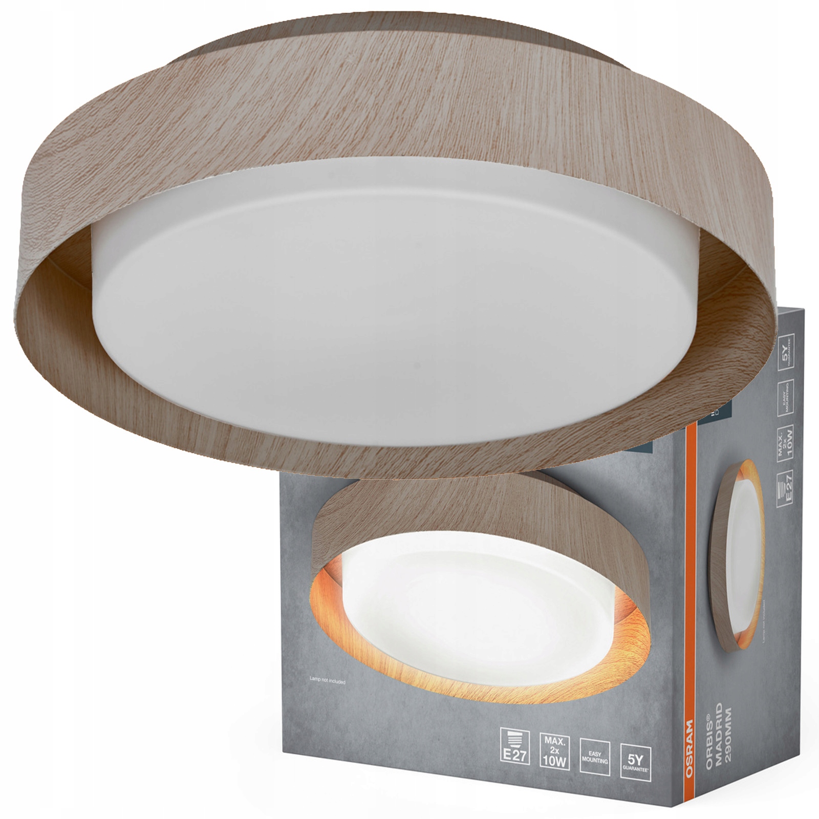 Stropné Svietidlo Led Nástenná lampa 2x E27 Hnedá Orbis Osram