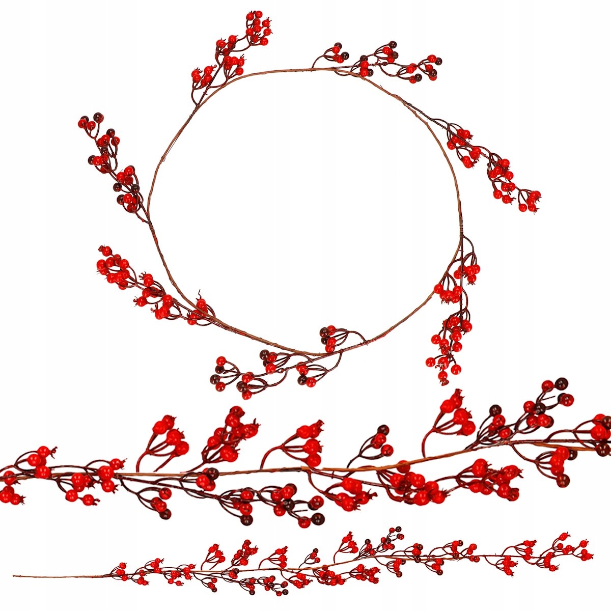 GIRLANDA ŚWIĄTECZNA JARZĘBINA SZTUCZNA 1,5M DELUX PIĘKNA OZDOBA JAK ŻYWA Marka Springos