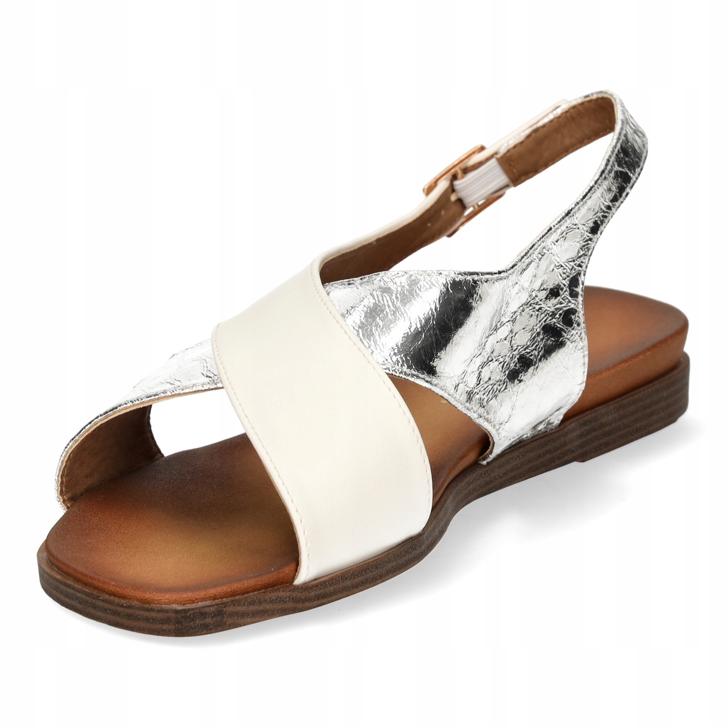 SANDAŁY DAMSKIE ELEGANCKIE NA PŁASKIM OBCASIE SERGIO LEONE BIAŁE R.39 Kod producenta SK074H/41/BI