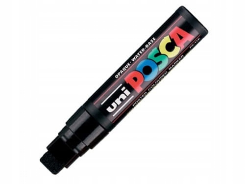 Marker Z Farbą Plakatową Kredowy Ścięty 15mm Uni Posca PC-17K Czarny