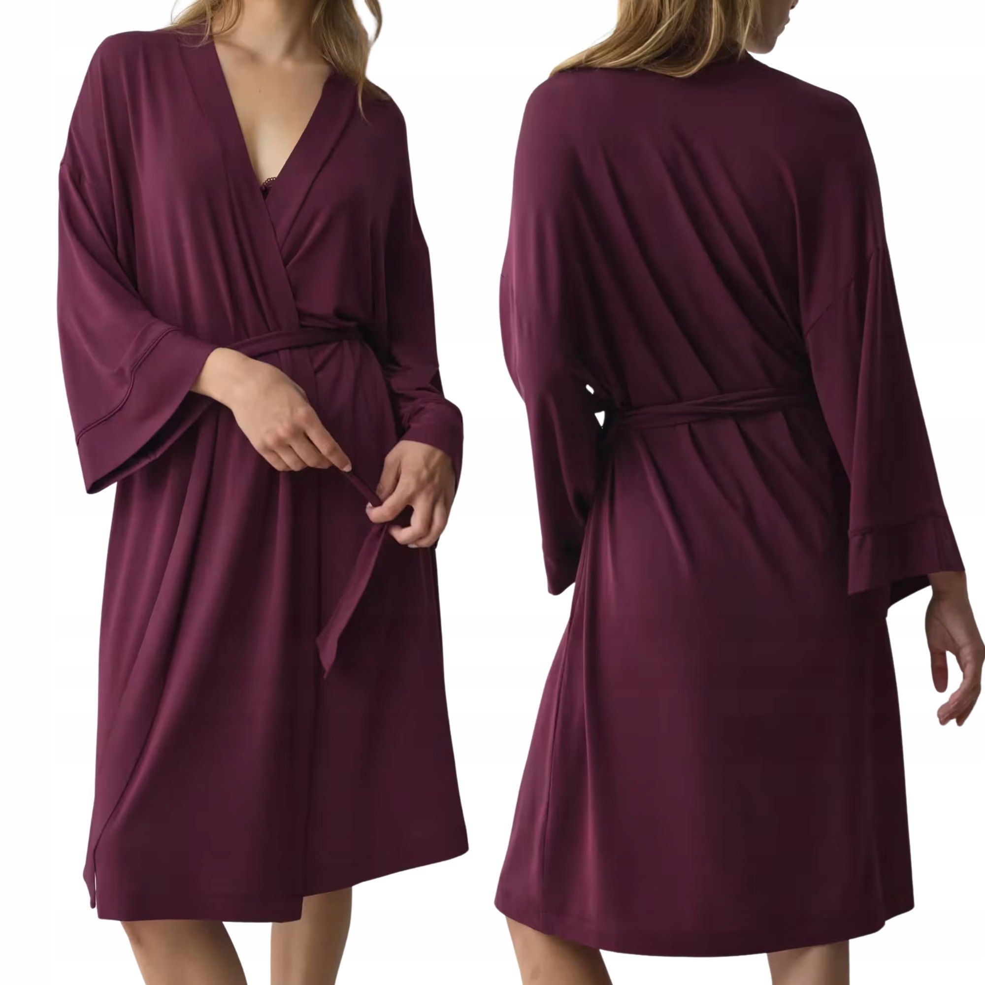 Župan ke kolenům TriumpH Amourette Robe bordový, pohodlný, velikost 36/38