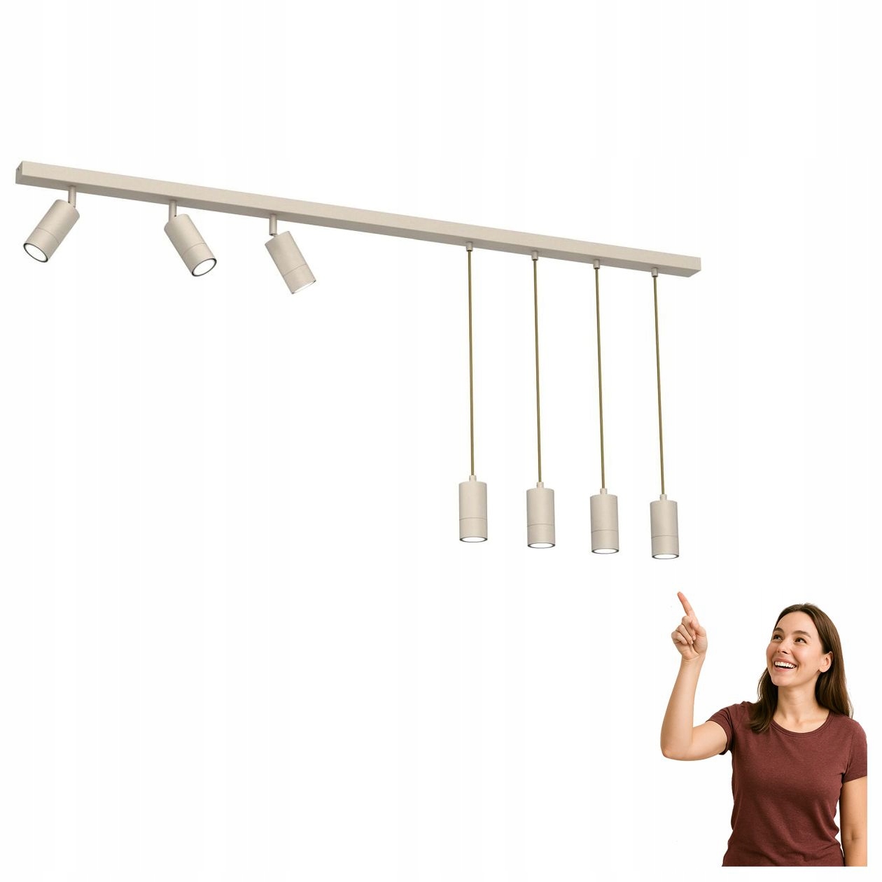 Sedembodová závesná lampa s reflektormi Link 9533 Luminex