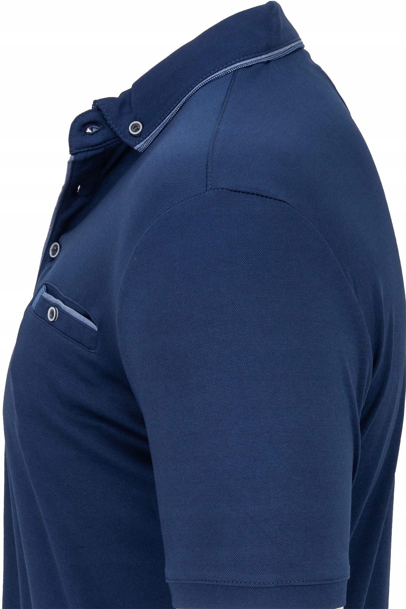KOSZULKA MĘSKA POLO NIEBIESKA PRZEWIEWNA GŁADKA POLÓWKA Z KIESZONKĄ: 3XL Rękaw krótki rękaw