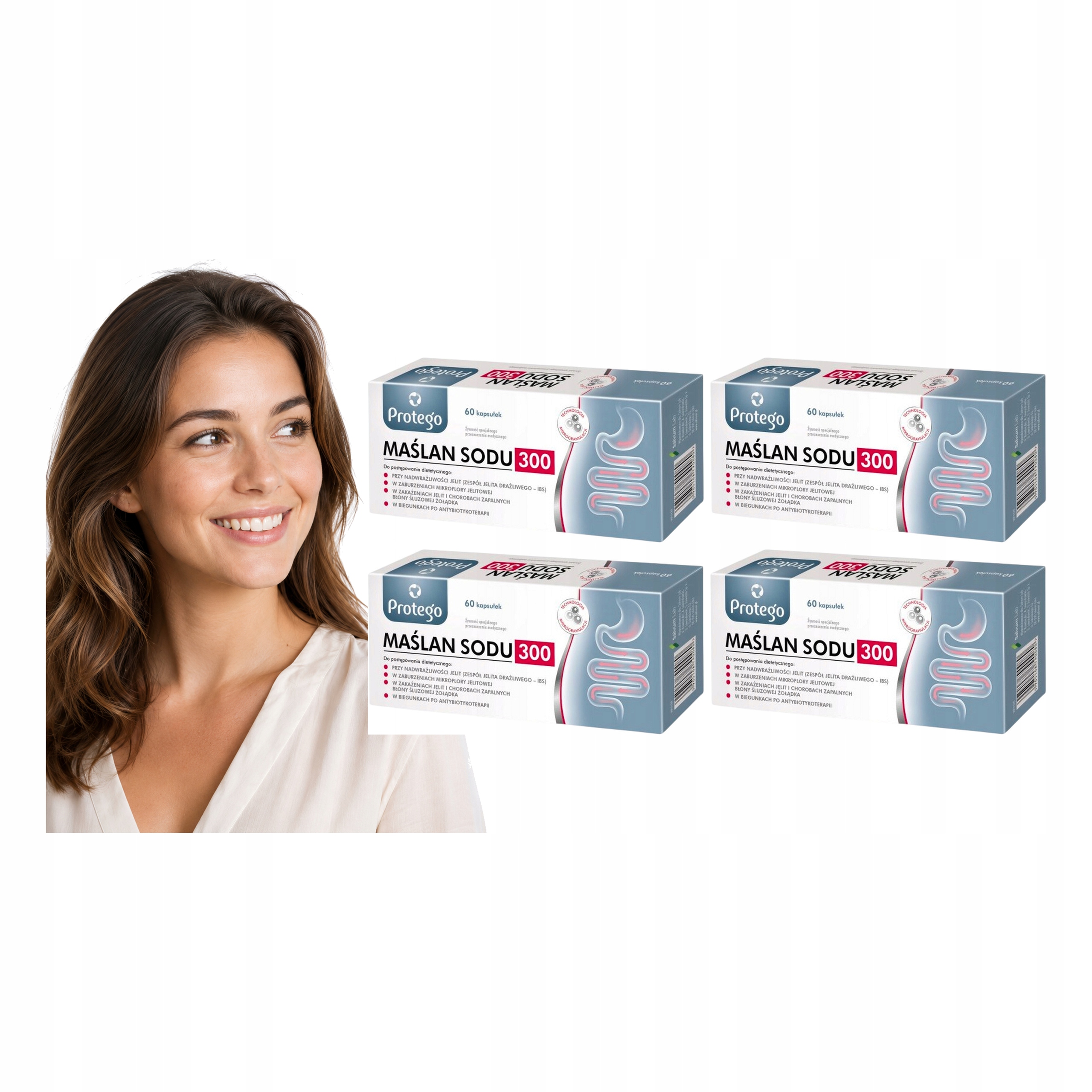 Maślan Salvum Lab Protego 300 Mg Kwas Masłowy 240 Mg Hpmc 60 Kapsułek 4x