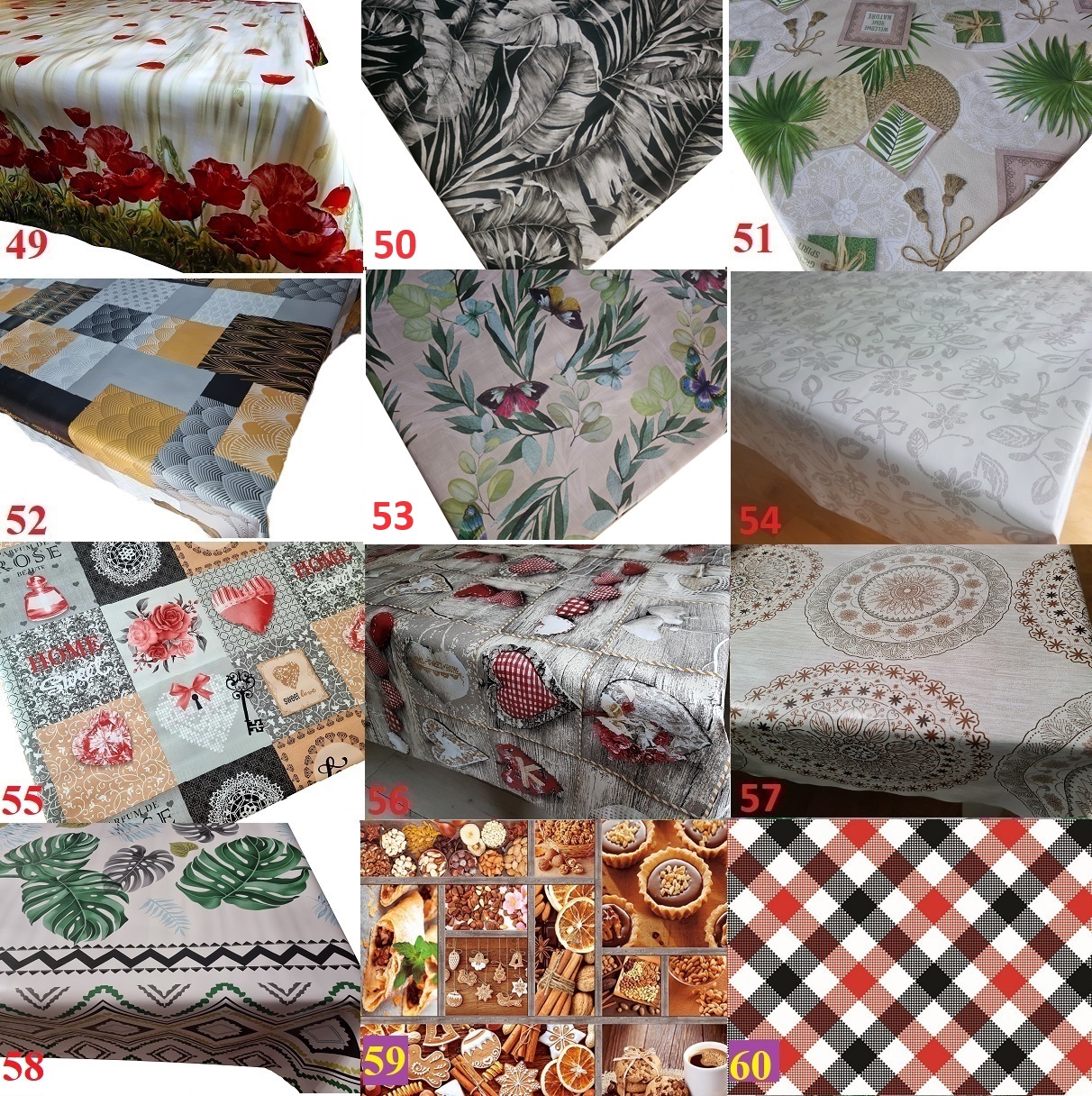 CERATA OBRUS DUŻY WYBÓR 156 WZORÓW 260x140 Kształt różne kształty