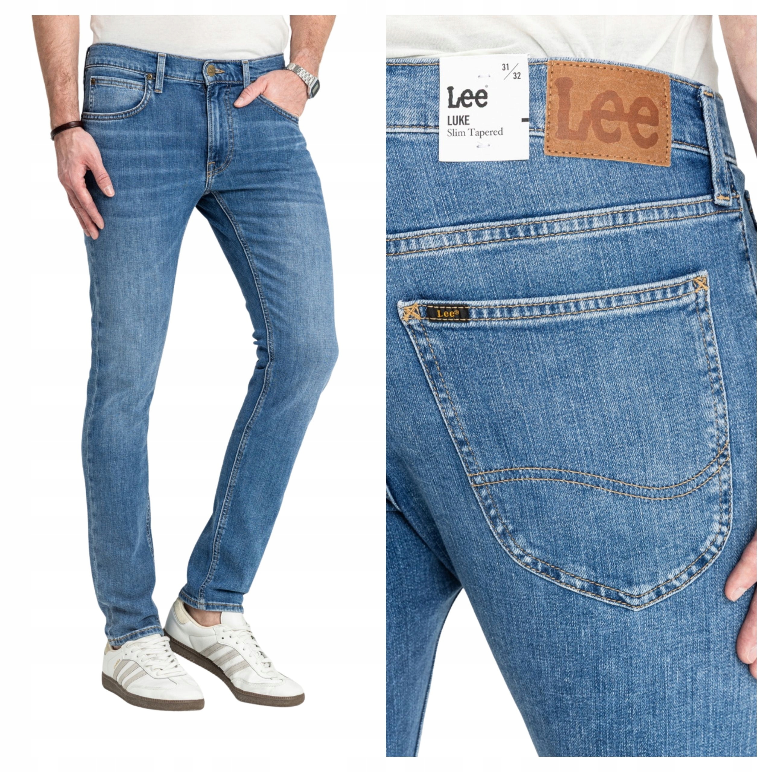 Pánské kalhoty Lee Luke Slim Zúžené Džíny Modré Highland W36 L32