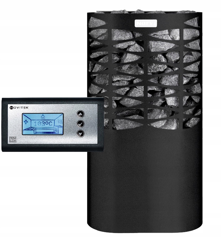 Piec do sauny Narvi Nse Mini 3,6 kW czarny, sterownik NoviCon, kamienie