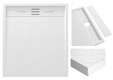 Bílá Sprchová Vanička Obdélníková 90 x 80 CM Viva Kompozit