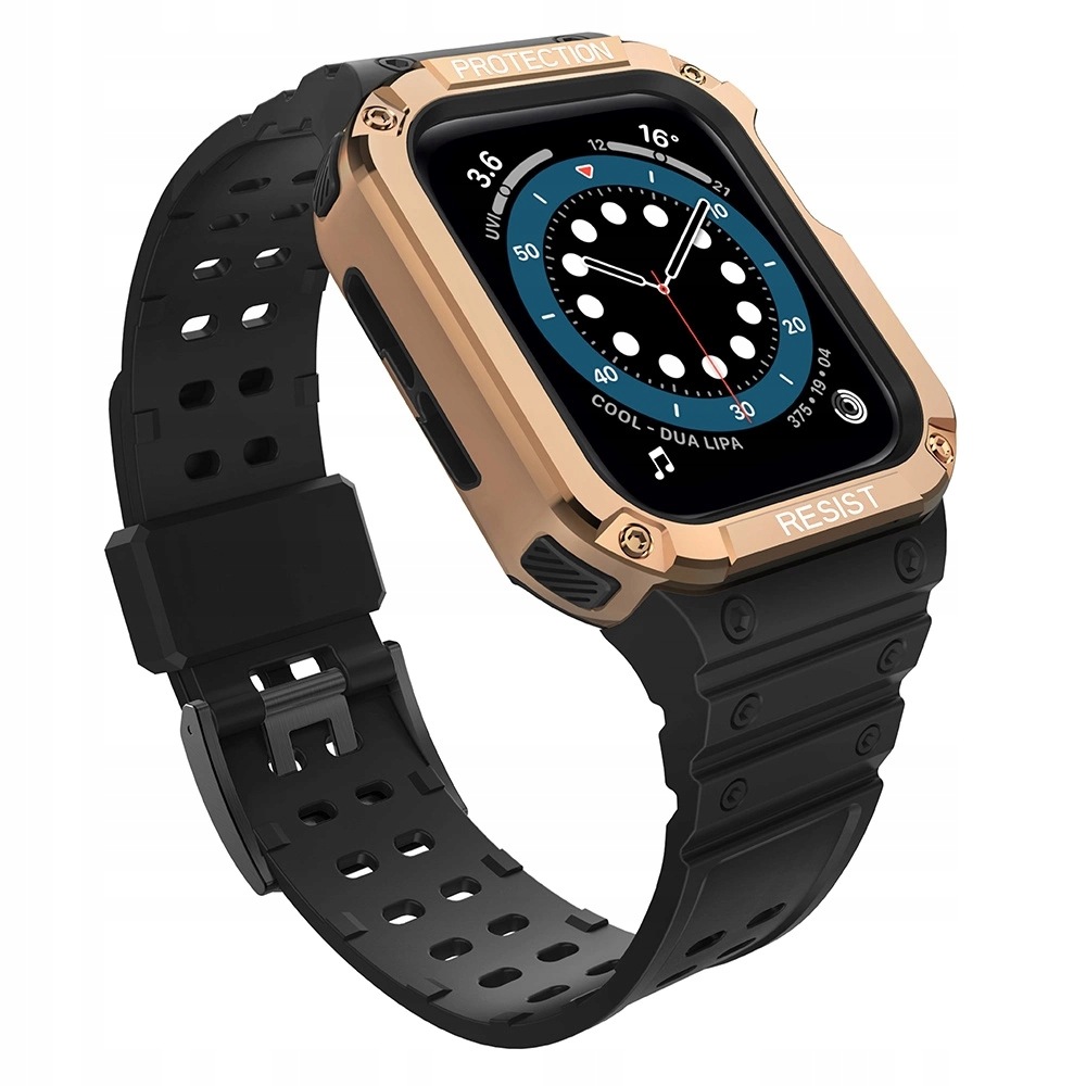 Protect Strap Band Apple Watch 38/40/41mm etui czarny, różowe złoto