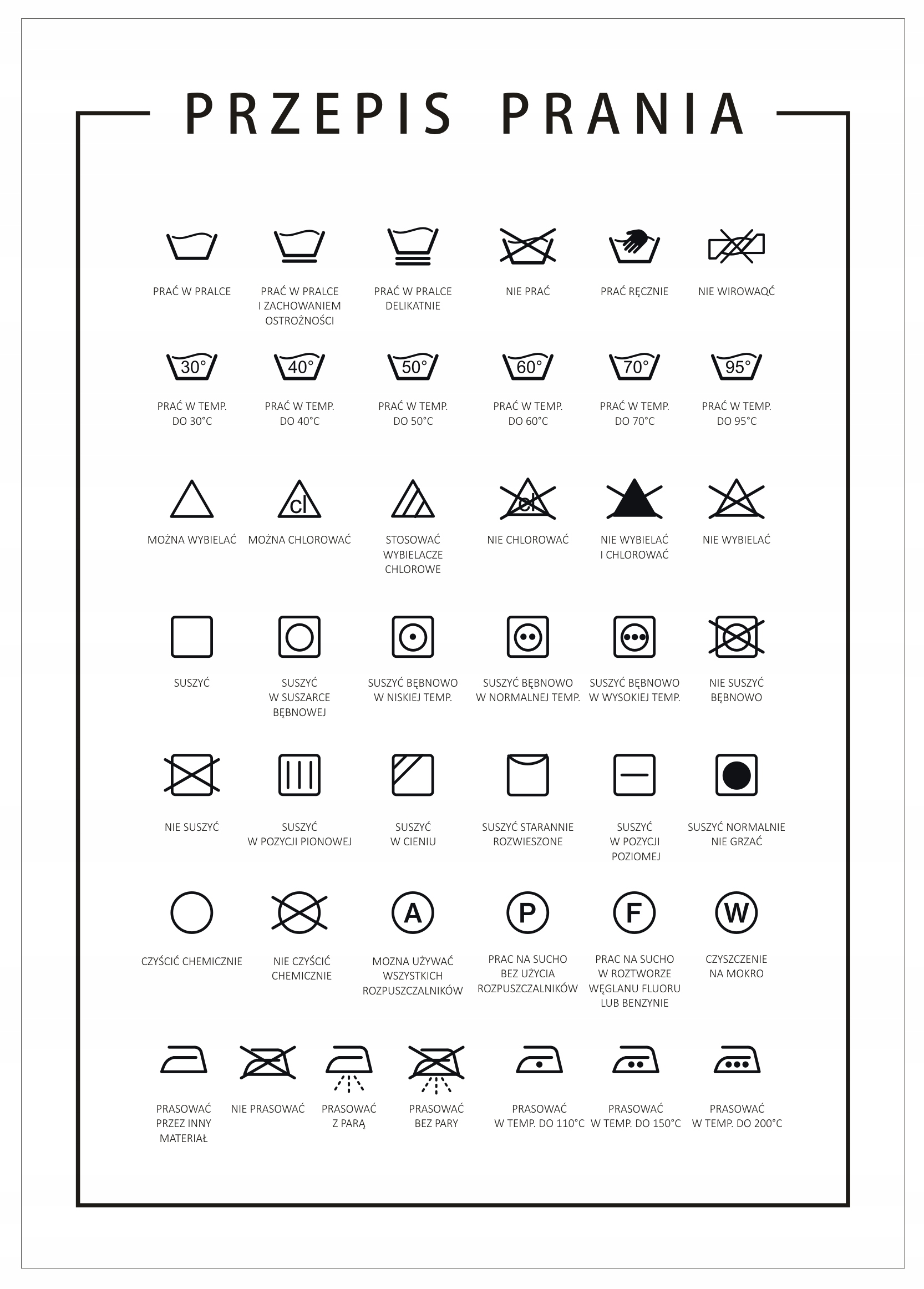 Plakat PRZEPIS PRANIA 21x30 PP10 Kod producenta PP10
