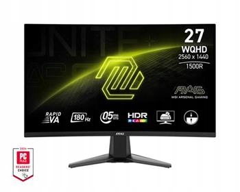 Msi Mag 27CQ6F Gaming monitor 27" zakřivený Rapid VA/2560x1440 (WQHD)/180Hz