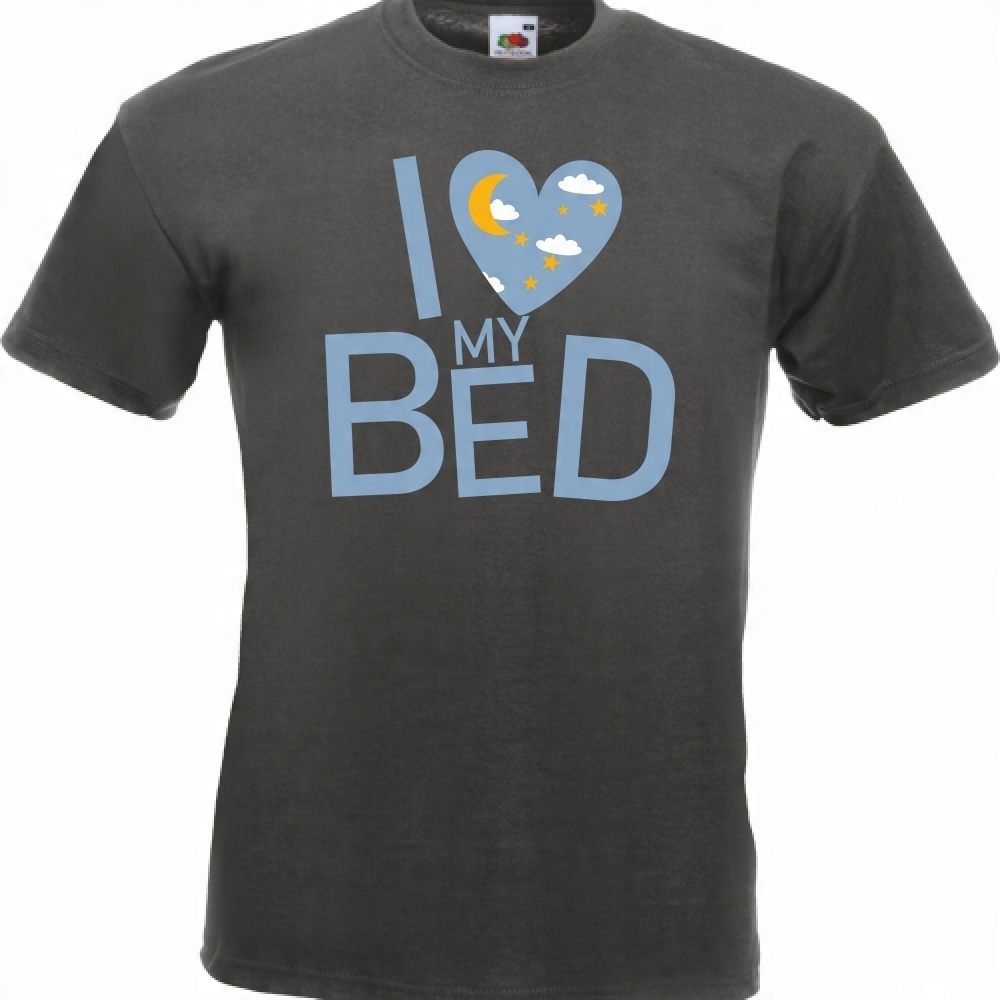 

Koszulka I love my bed łóżko spanie L grafitowa