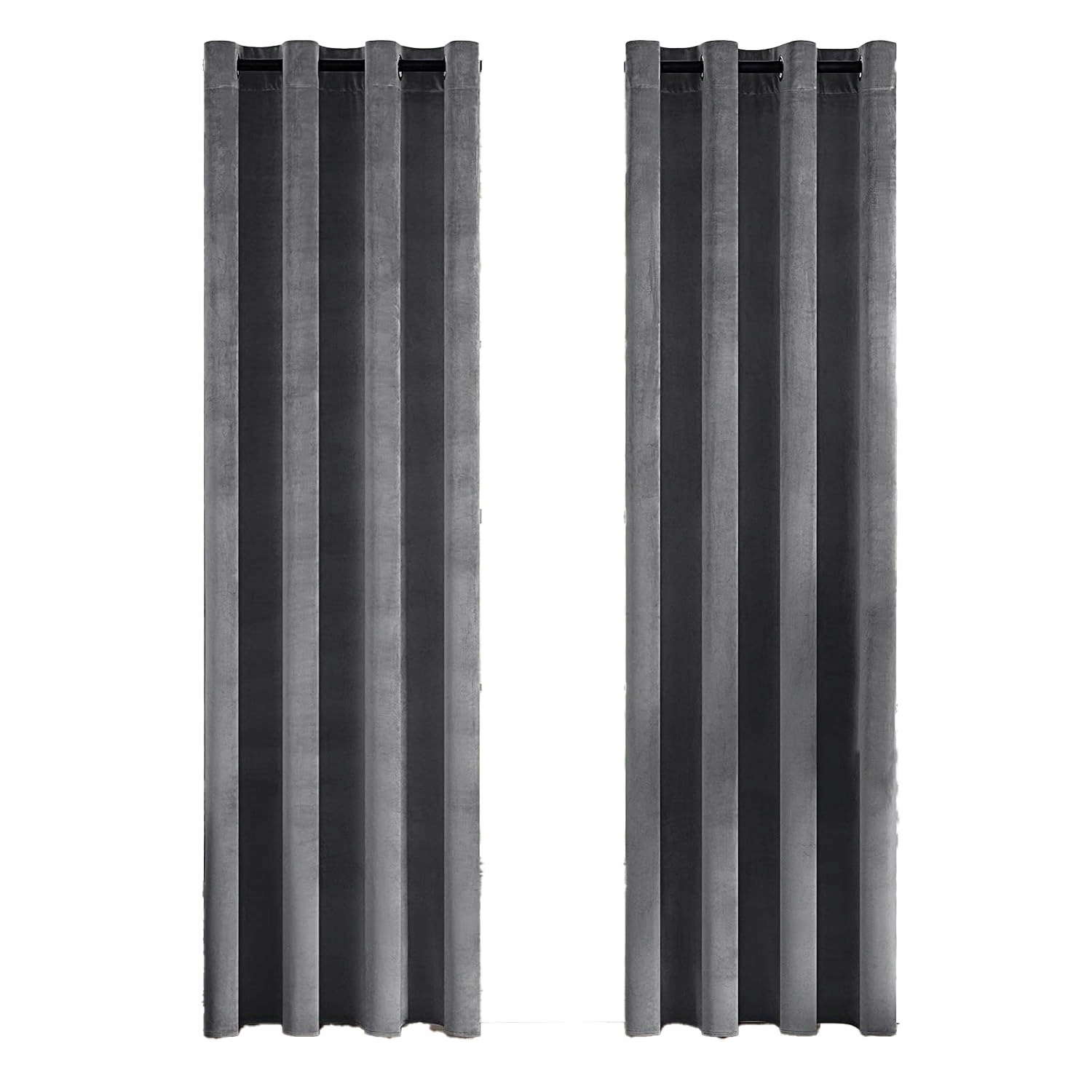 Zatemňovací Závěsy Blackout 2 kusy Šedé 140 x 245 cm na průchodkách