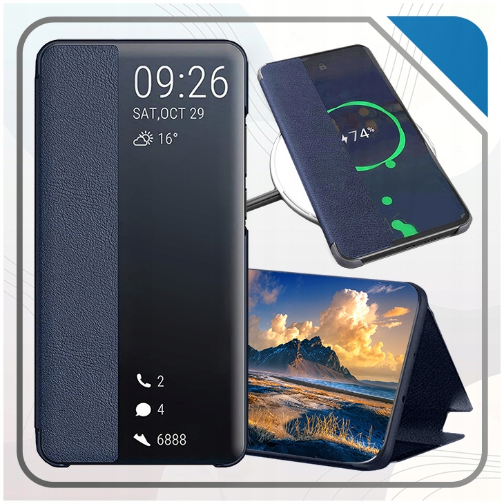 Etui do Galaxy S23, Smart View Leather + SZKŁO Marka YouTab