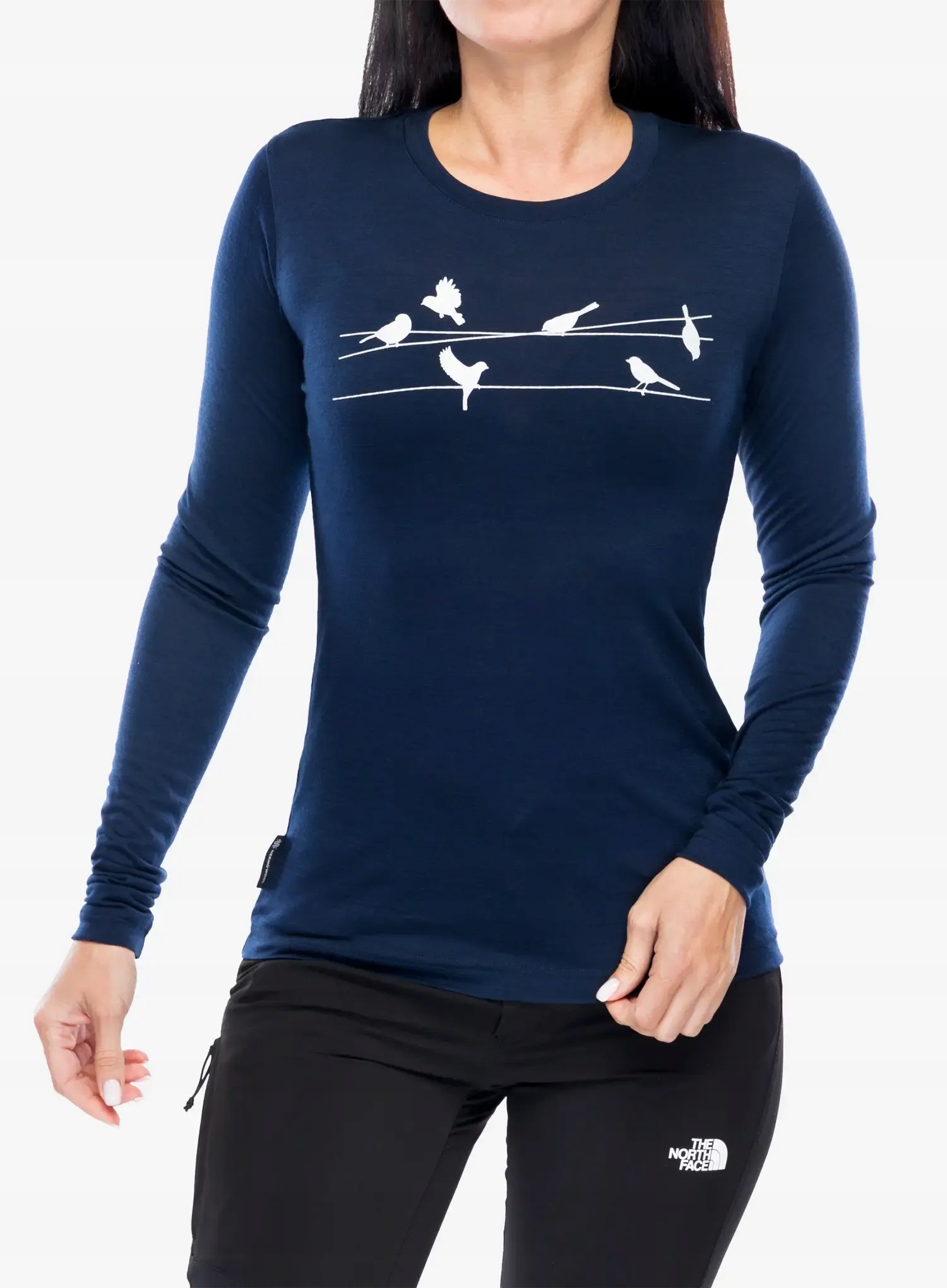 Dámské tričko Sensor Merino Active Songbirds s dlouhým rukávem tmavě modré M