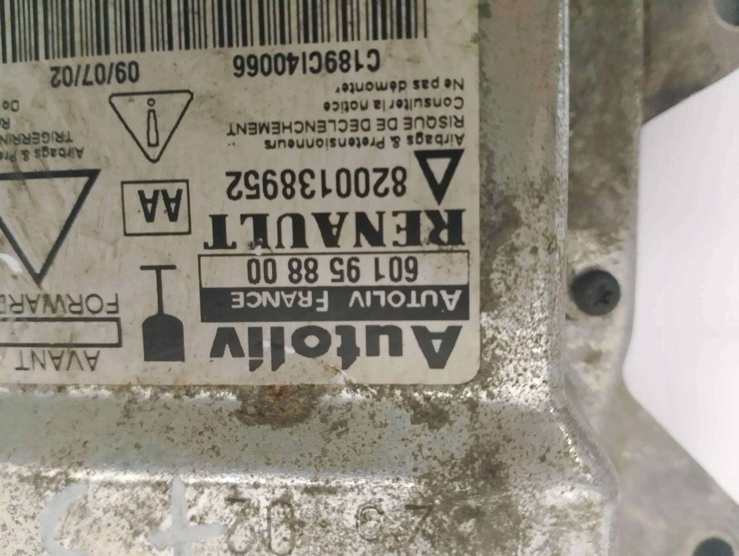 Module SENSOR Airbag RENAULT LAGUNA 2 II 601958800