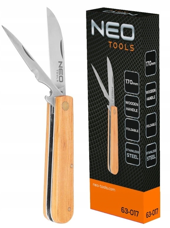

Neo Tools Nóż monterski ze szpikulcem drewo 63-017