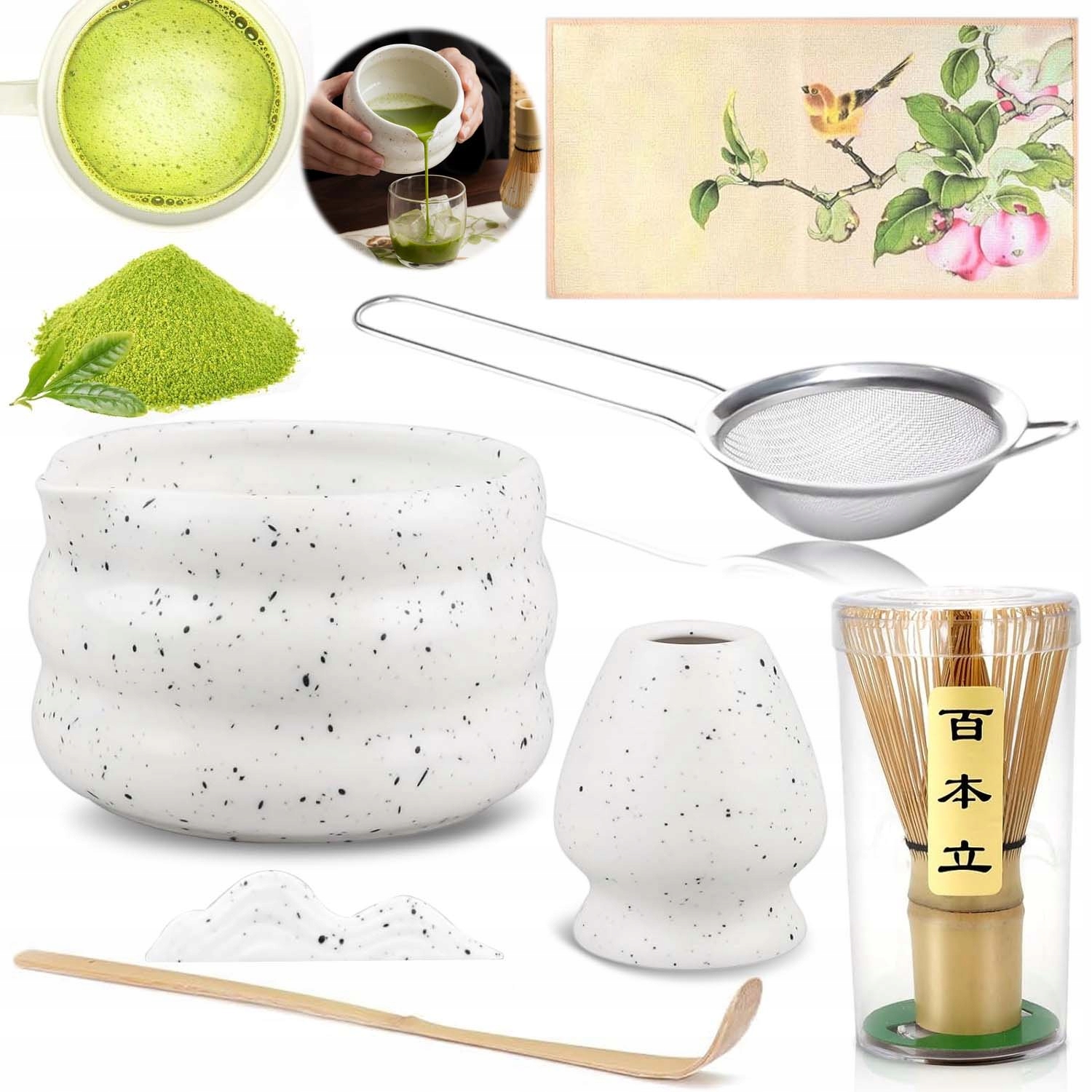 Levně Dárková Sada 7 Ks Pro Přípravu Čaje Matcha, Sada Na Přípravu Matcha, Lžička