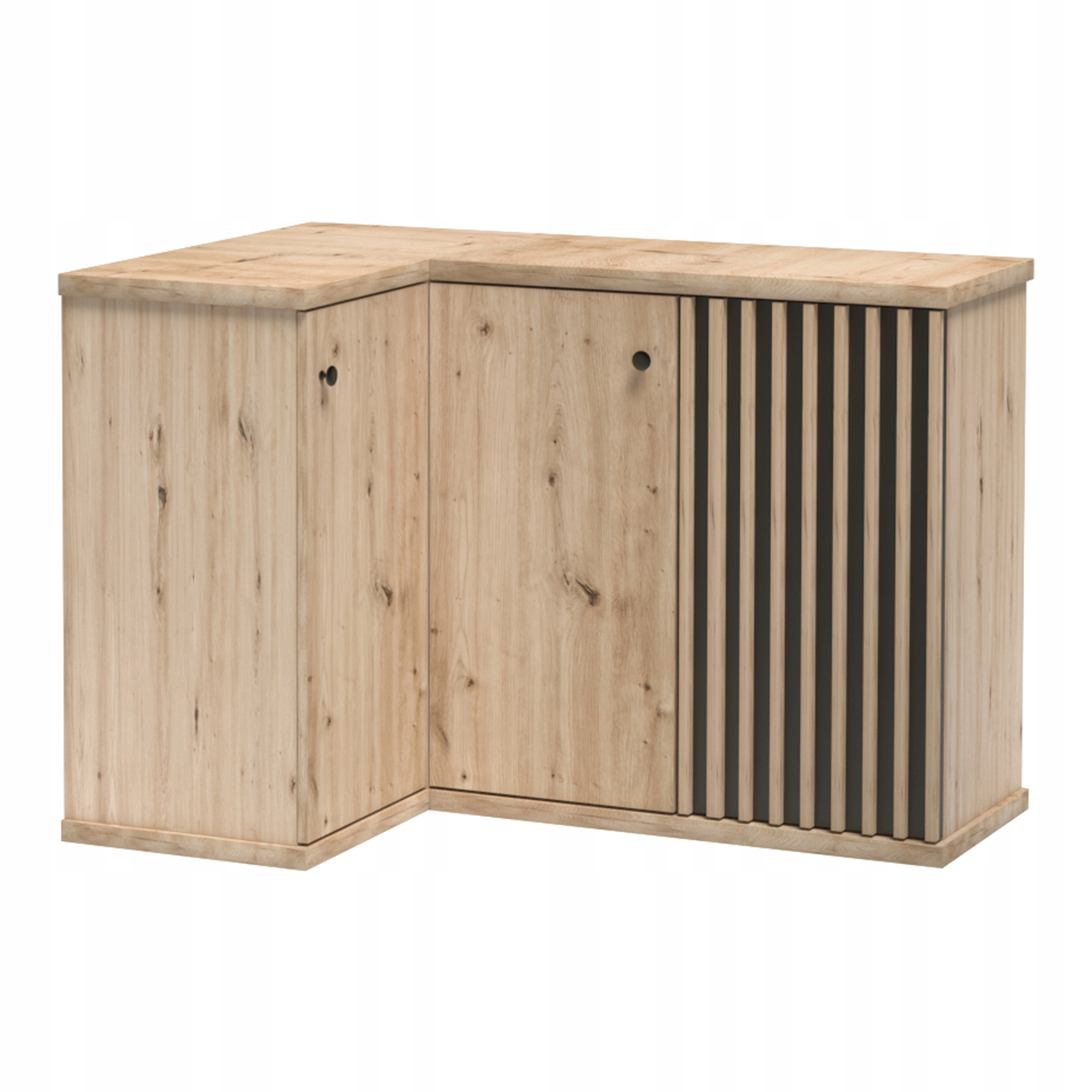 Nowoczesna Komoda Narożna Norvian 123 cm Dąb Artisan Ciche Domknięcie