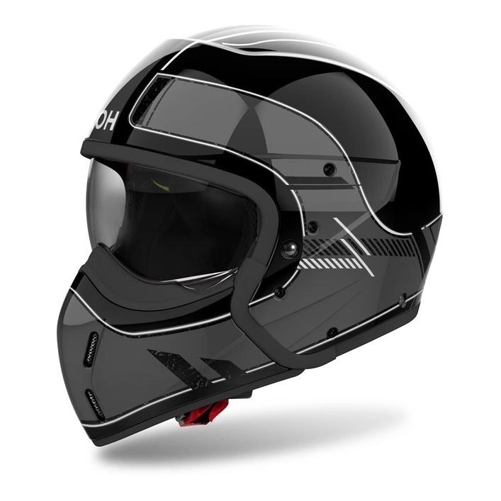 Motocyklová prilba Airoh J110 Raster Dark Grey Gloss čierna šedá Darčeky