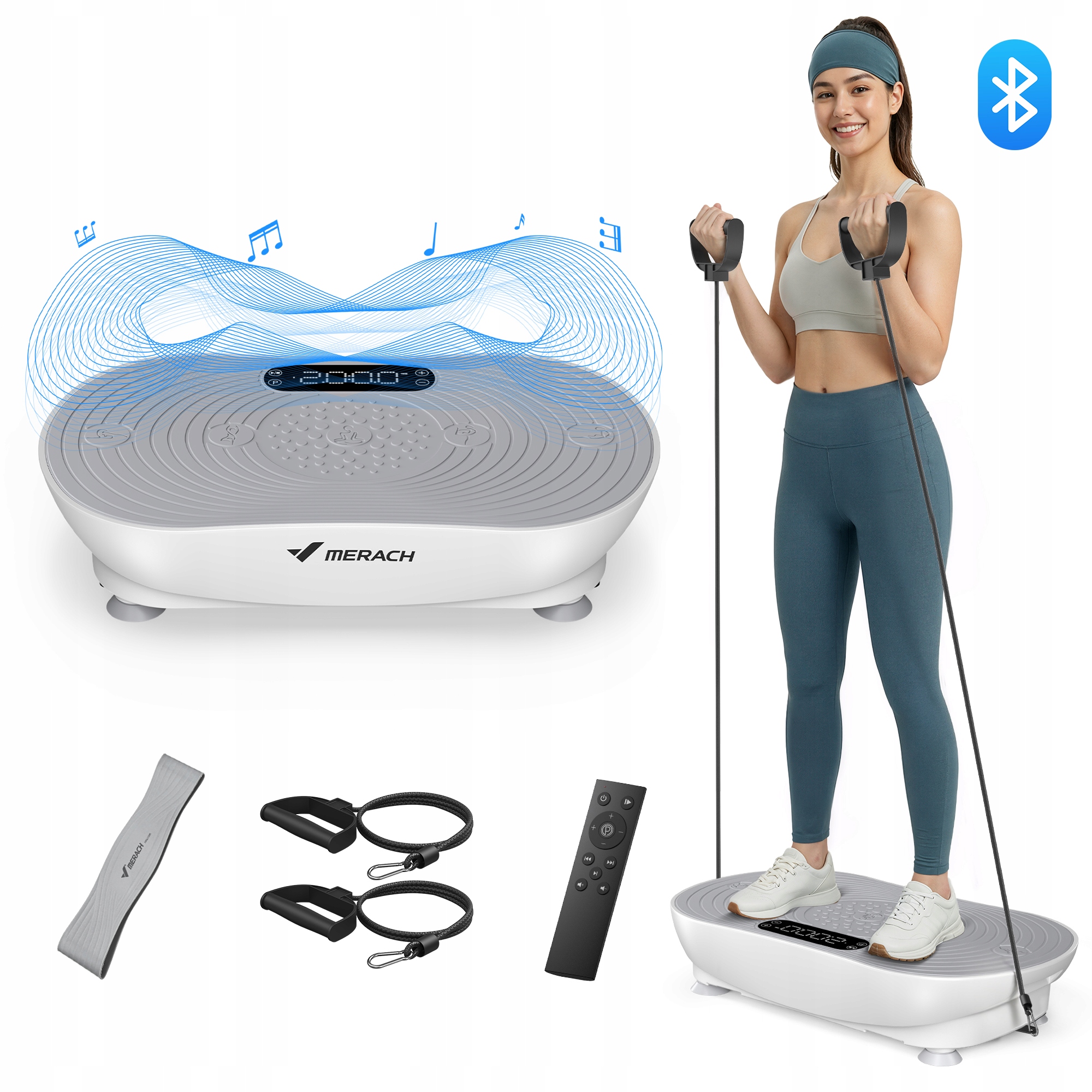 PLATFORMA WIBRACYJNA MERACH 99 PRĘDKOŚCI WYŚWIETLACZ LED 150W TRENING CAŁEGO CIAŁA Z PILOTEM