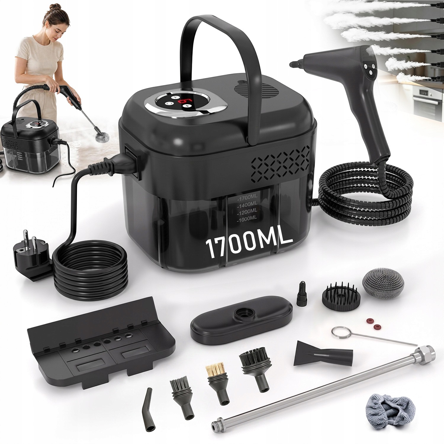 Vysavač Parní čistič 2500 W pro koberce, čalounění, čistič, topení