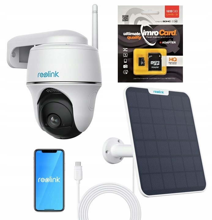 Kamera Reolink Argus B420 akumulátor WiFi 3 Mp Solární Panel 2+KARTA 128 Gb