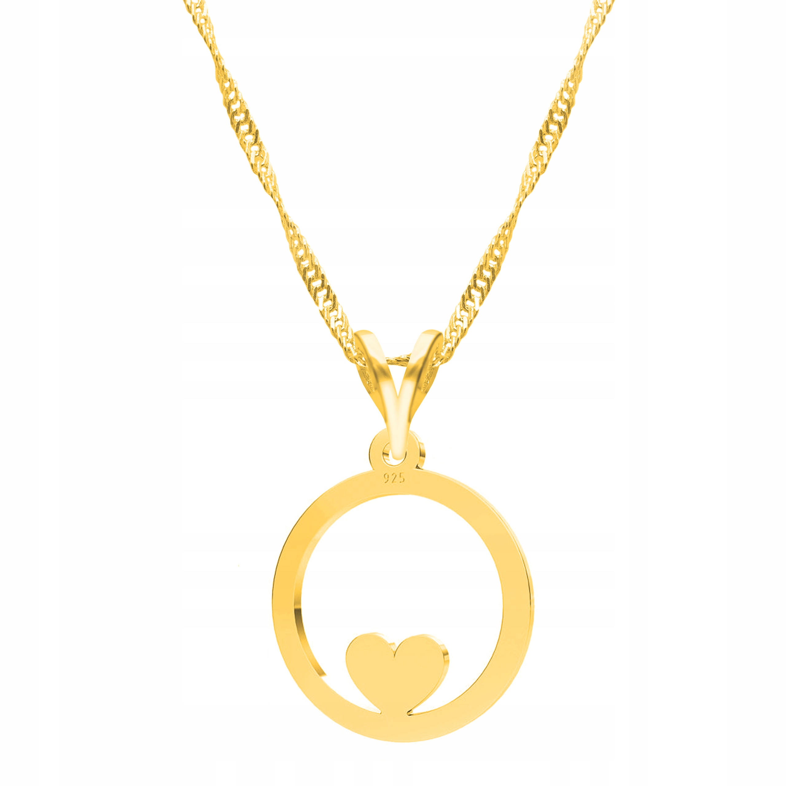 Řetízek zlatý náhrdelník 925 Kolo Srdíčko Srdce