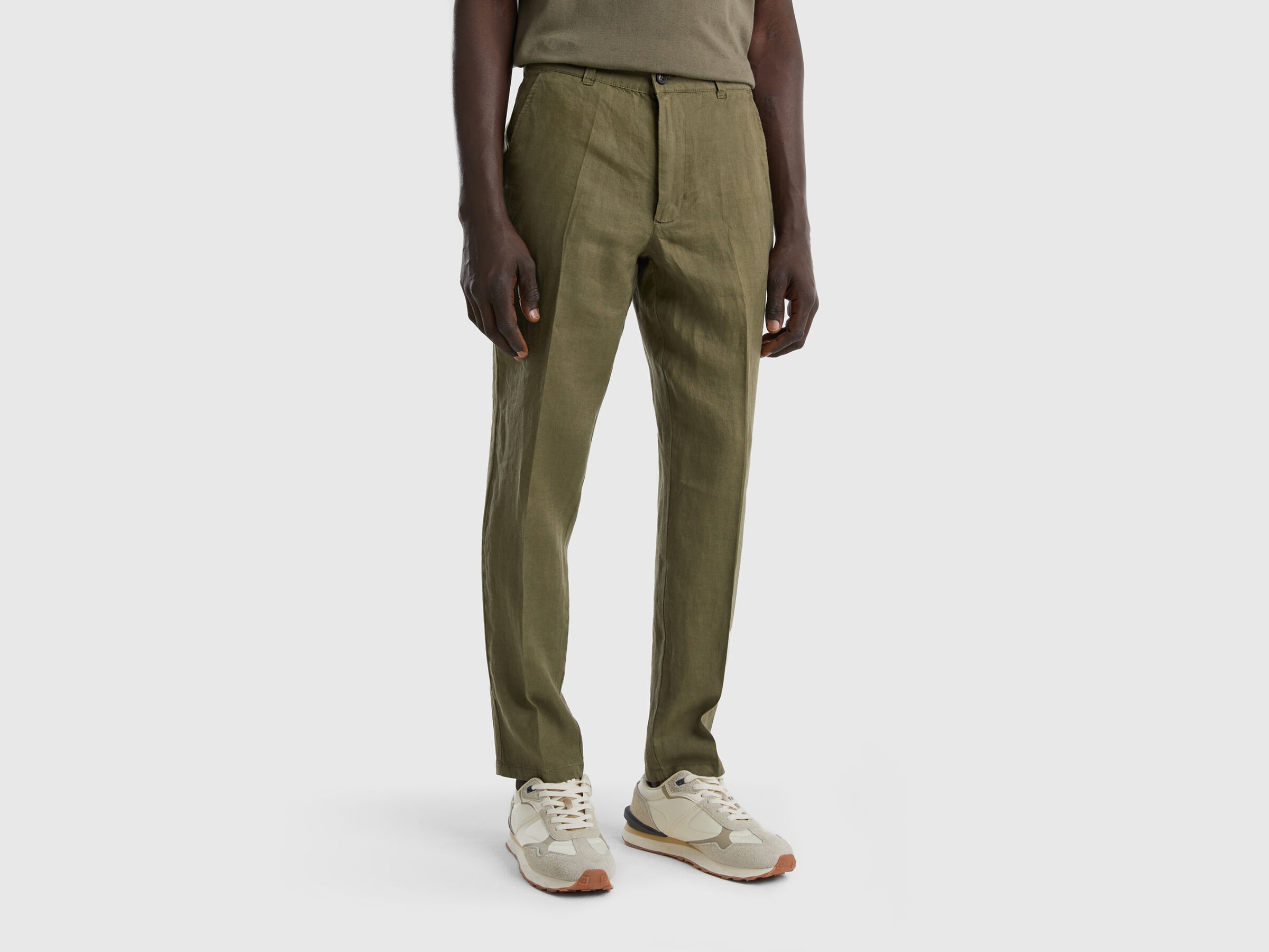 UNITED COLORS OF BENETTON spodnie chino len 50 Rozmiar 50