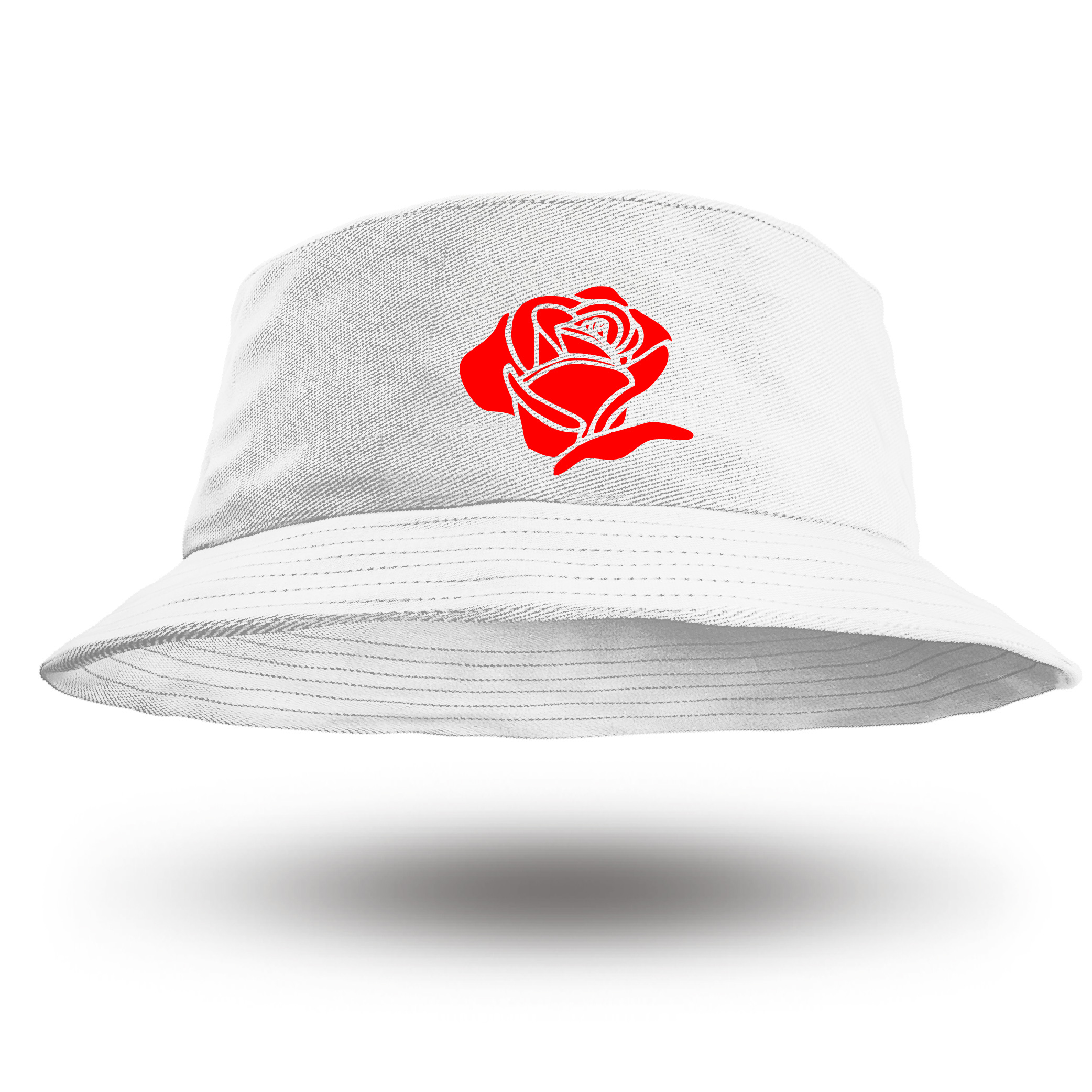 

Biały Kapelusz Bucket Hat Róża Czerwona Red Rose