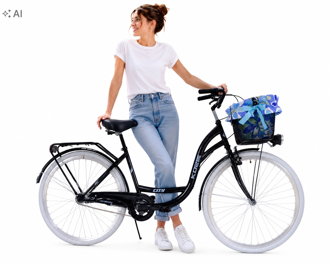 Stylowy rower miejski damski 28 Kozbike 3 biegi czarny