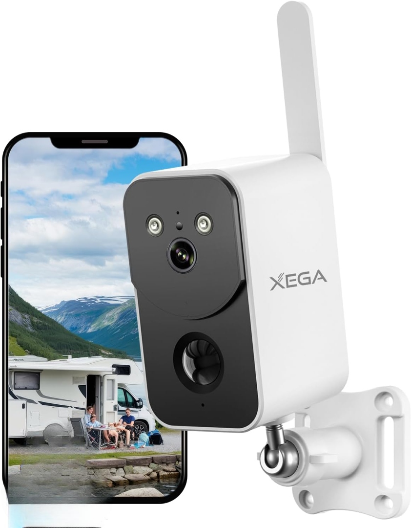 2K Venkovní Bezpečnostní Kamera Xega S Akumulátorovým Zoomem, Detekce Pohybu