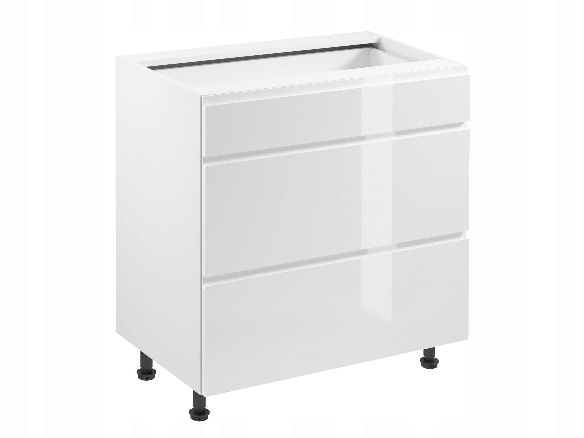 Dolní kuchyňská skříňka 3 zásuvky Aspen White D80S3 Bílá