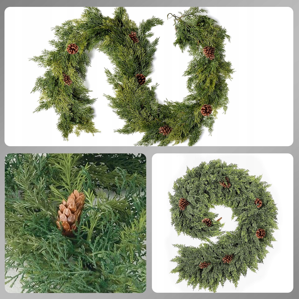 Umělá Vánoční Girlanda Na Vánoční Stromek 180 CM, Smrková, Pro Domácí Dekoraci