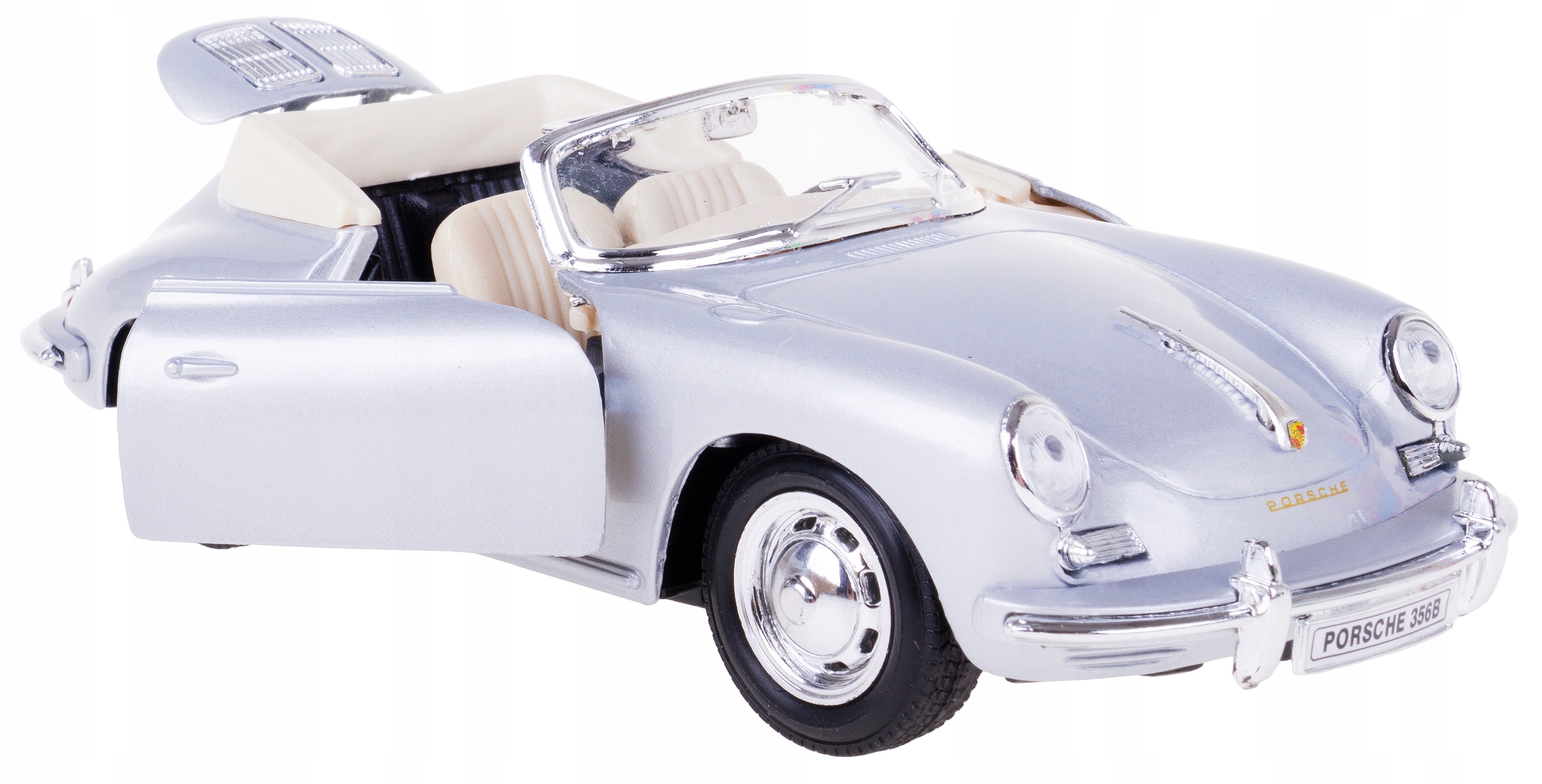 Porsche 356B Model Kov Welly 1:24 Klasika Stříbrná