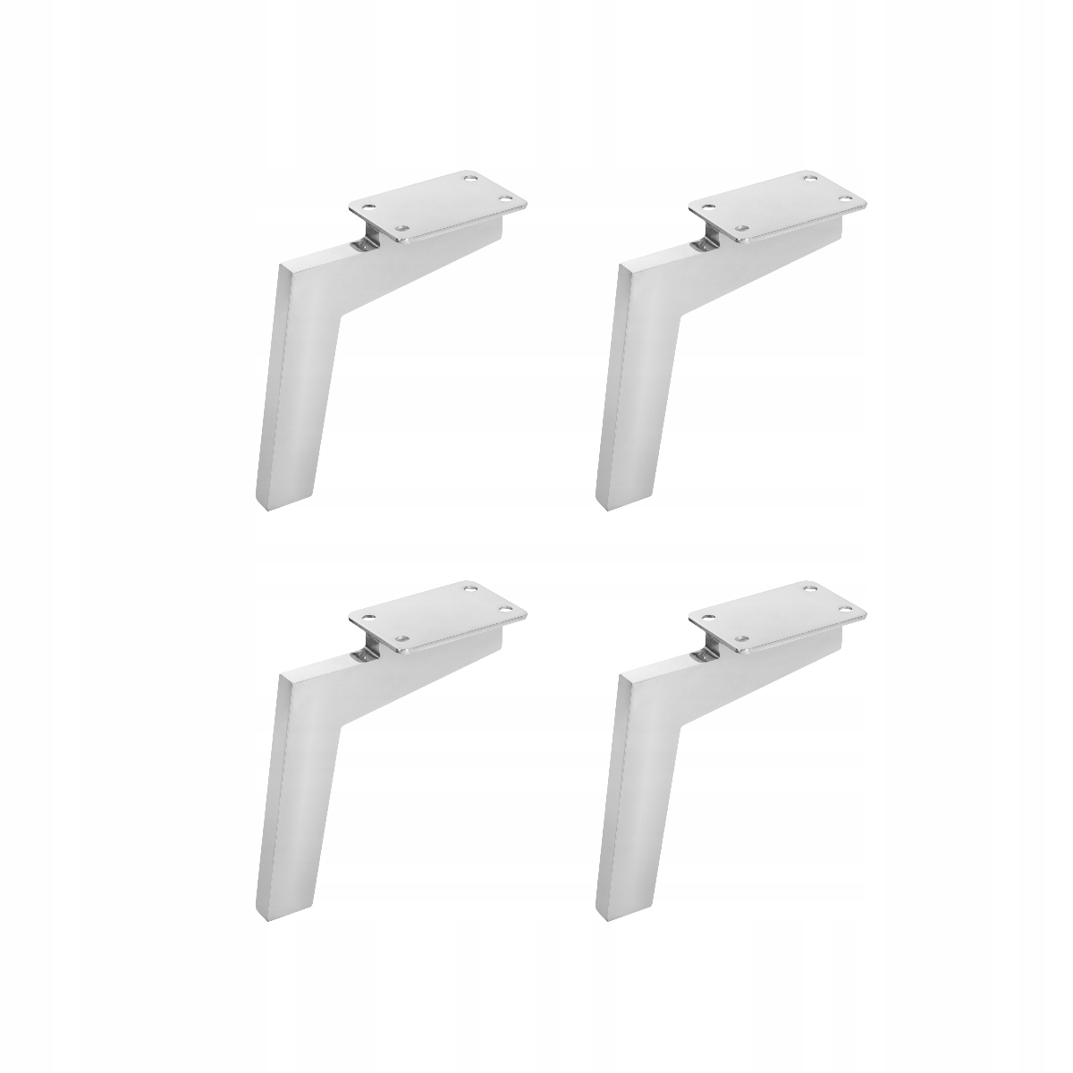 Set 4X Nábytková noha k posteli, pohovka Chrom, ocelová, 15 cm, H150, pevná