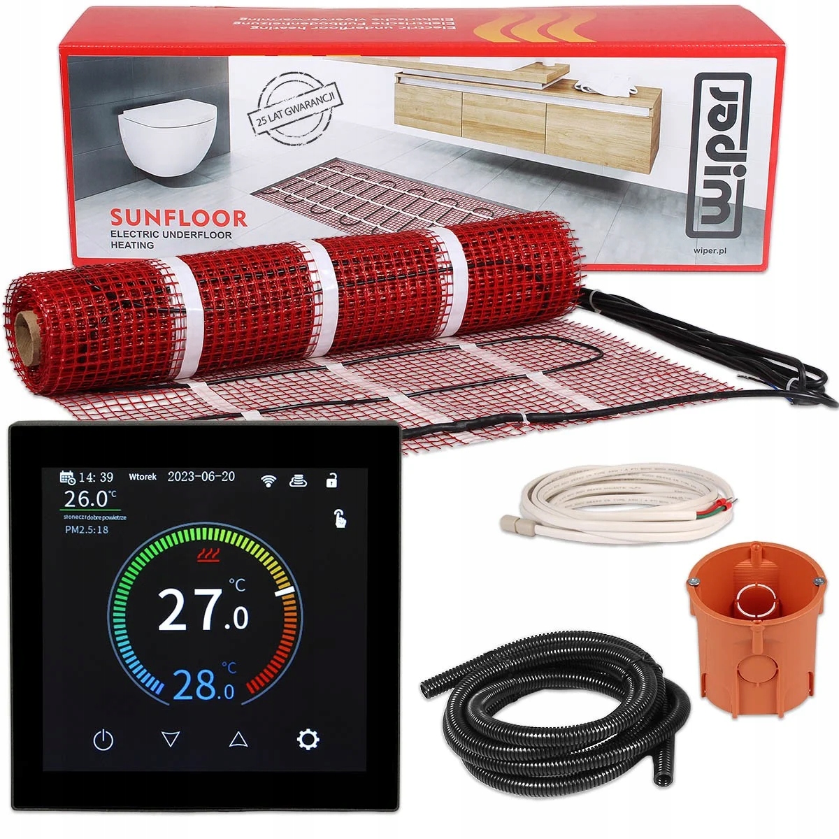 Mata grzewcza Wiper Sunfloor 3m2 (450 W) termostat CX20 Premium Pl WiFi